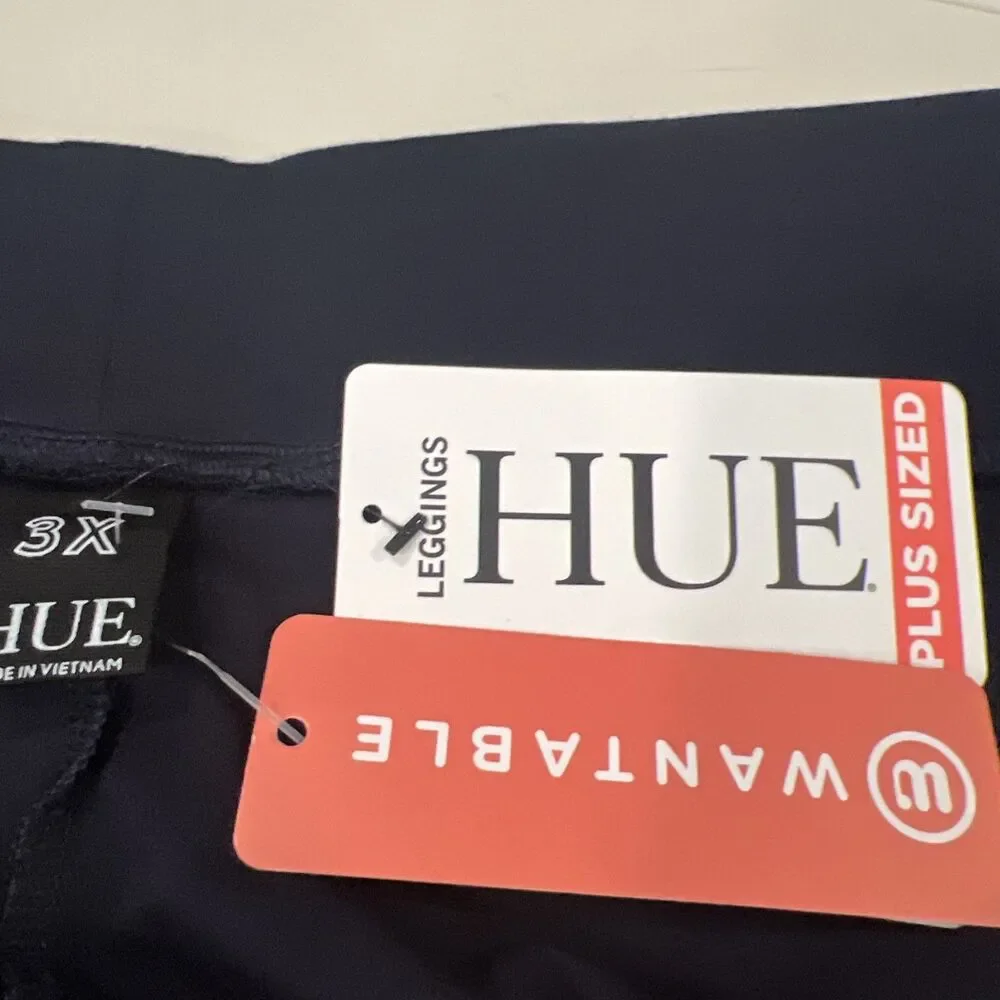 Hue Womens Leggings Size 3X Plus Navy Pockets - Picture 6 of 9
